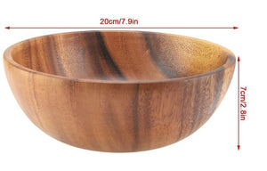 Creative Solid Acacia Wooden Bowl for Soup Rice Hand Made Wooden Bowl Kitchen Utensils For Home Kitchen Tableware