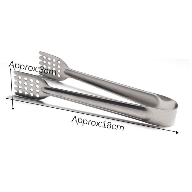 18cm 22cm 26cm Stainless Steel BBQ Tongs Kitchen Hole Tongs Lock Design Barbecue Clip Clamp Practical Kitchen Tools