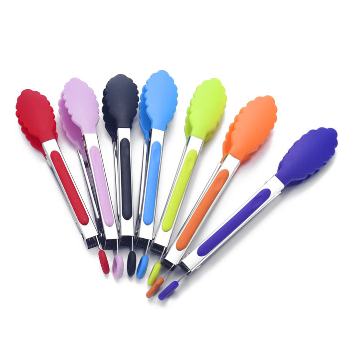 Stainless steel Silicone Kitchen Tongs BBQ Clip Salad Bread Cooking Food Serving Tongs Kitchen Tools