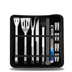 18Pcs/Set Stainless Steel Barbecue Cooking Utensil Set BBQ Grill Tool Kit With Carry Bag or Aluminum box