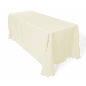 High Quality White Polyester Plain Rectangle Tablecloth For Wedding Event Hotel Banquet Decoration Rectangular Table Cloth Cover
