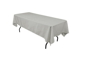 High Quality White Polyester Plain Rectangle Tablecloth For Wedding Event Hotel Banquet Decoration Rectangular Table Cloth Cover
