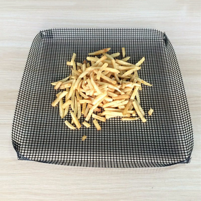 Non-stick Chip Mesh Oven Baking Tray Basket Grilling Pan Sheet Crisper Reusable
