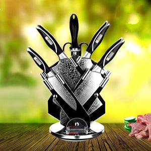 7PCS/SET Damascus steel knife set Household forged pattern kitchen tool set ZP01041151