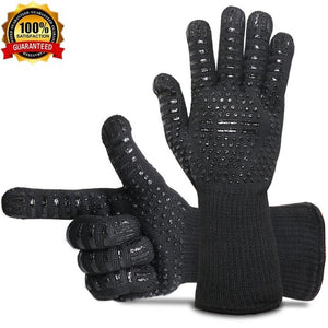 1 Pair Kitchen Heat-Resistant Gloves Oven Mitts Silicone Gloves Grill Multifunctional Potholders For Baking BBQ Guantes Horno