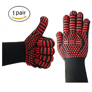 1 Pair Kitchen Heat-Resistant Gloves Oven Mitts Silicone Gloves Grill Multifunctional Potholders For Baking BBQ Guantes Horno