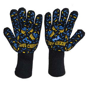 1 Pair Kitchen Heat-Resistant Gloves Oven Mitts Silicone Gloves Grill Multifunctional Potholders For Baking BBQ Guantes Horno