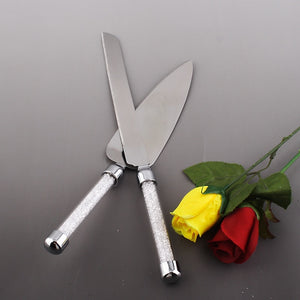 Wholesale Promotion Christmas Party Tableware 8 inch Cake Server Cutlery Set Crystal Wedding Cake Knife Gift-Box Packing