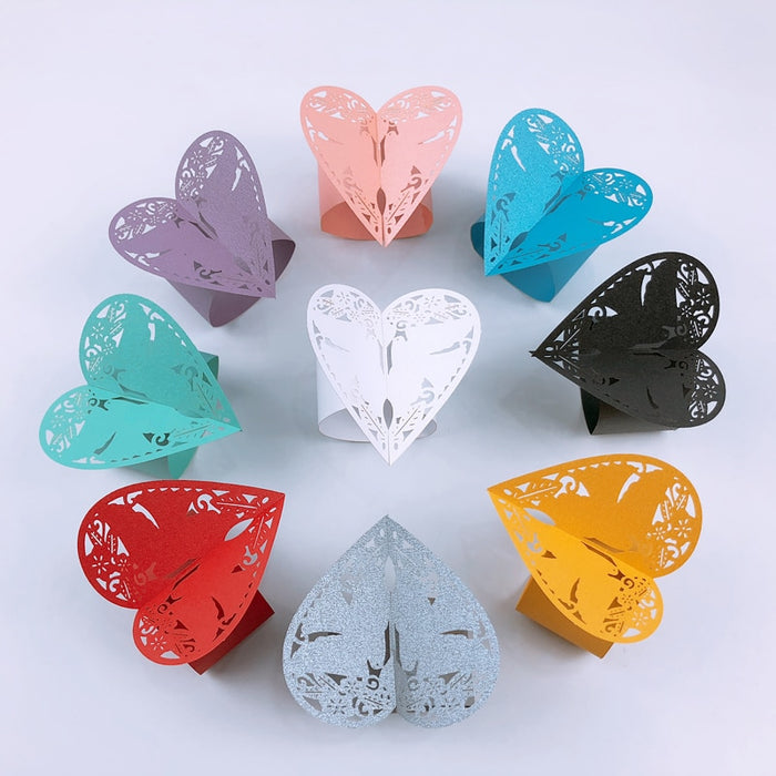50pcs Pigeon Style Laser Cut Porta Guardanapo Napkin Rings For Wedding Holders Party Wedding Favors Table Decoration Supplies
